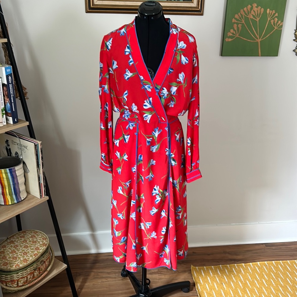 Red Rag and Bone Midi Wrap Dress